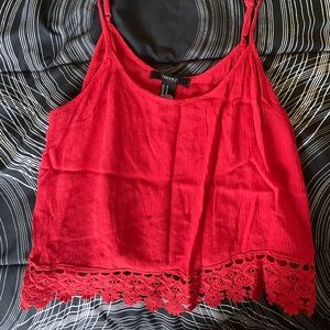 Forever 21 cropped red top